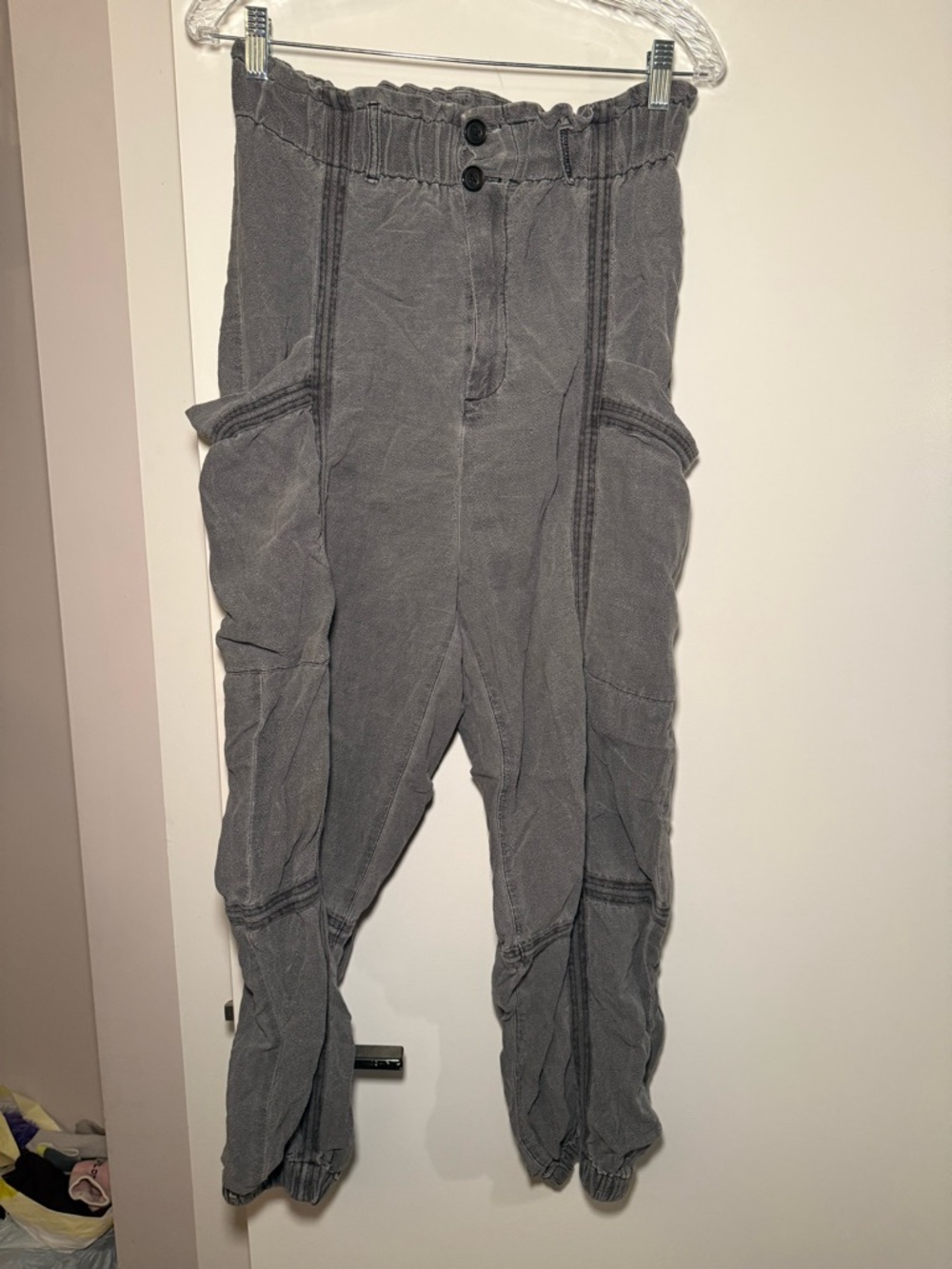 Urban Outfitters Gray Wide Leg Cargo Jumpsuit Pants